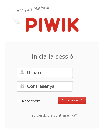 Inici de sesió del piwik
